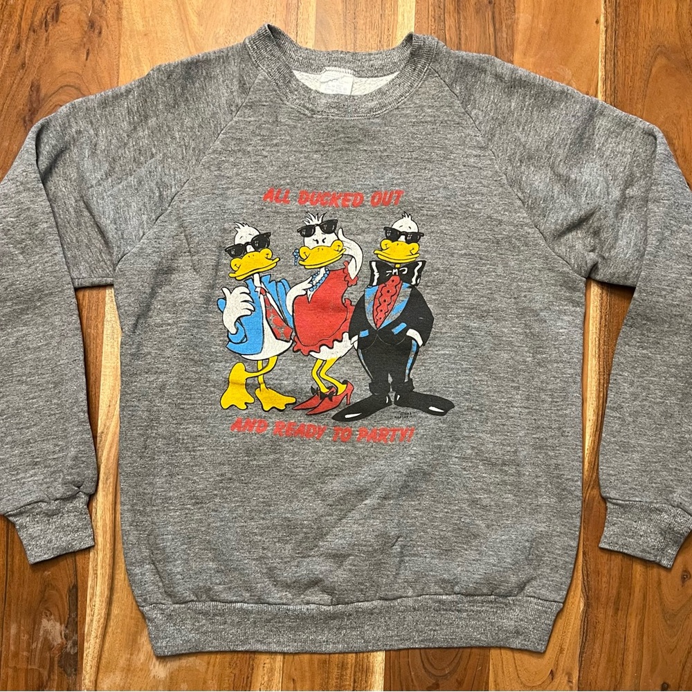 Vintage 1980’s Jerzees All Ducked Out Party Crewneck Sweatshirt